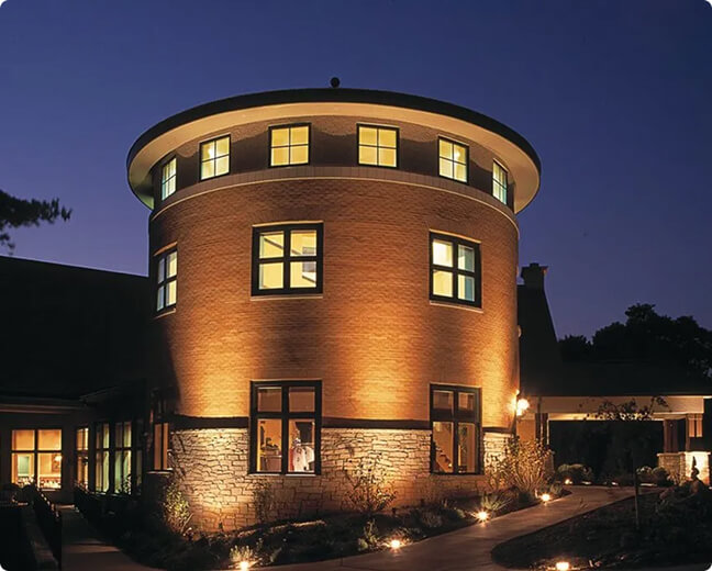 elegant exterior architectural lighting design